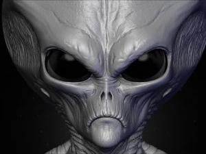 escultura realista de alien&iacute;gena 7 Modelo 3D