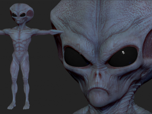 realistic alien 7 sculpt Model 3D
