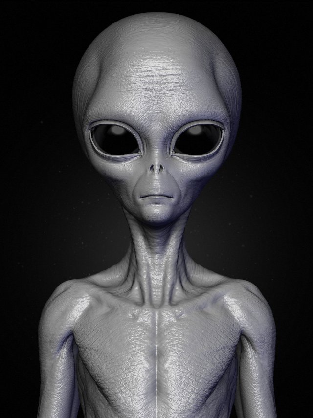 realistic alien 8 sculpt 3D Model .c4d .max .obj .3ds .fbx .stl .blend 