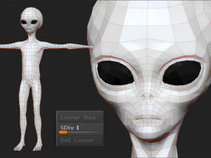 escultura alien&iacute;gena 8 realista Modelo 3D