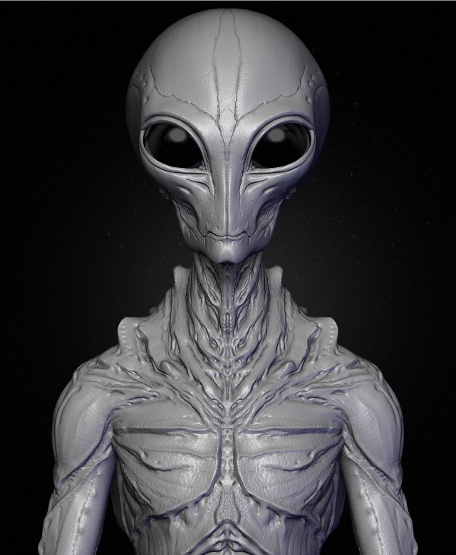 realistic alien 9 sculpt 3D 模型 .c4d .max .obj .3ds .fbx .stl .blend 