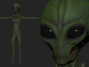 realistische Alien-9-Skulptur 3D Modell