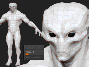 escultura realista de alien&iacute;gena 10 Modelo 3D