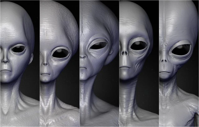 alien&iacute;genas realistas esculpem pacote 1 Modelo 3D .c4d .max .obj .3ds .fbx .stl .blend 