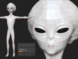 alien&iacute;genas realistas esculpem pacote 1 Modelo 3D