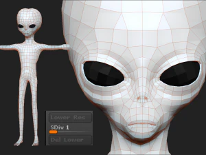 alien&iacute;genas realistas esculpem pacote 1 Modelo 3D