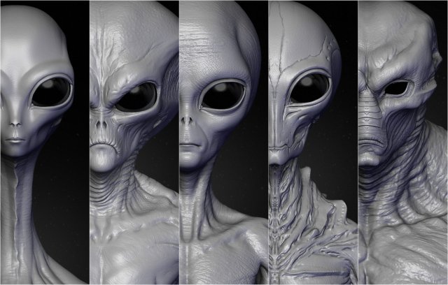 realistic aliens sculpts bundle 2 Modèle 3D .c4d .max .obj .3ds .fbx .stl .blend 