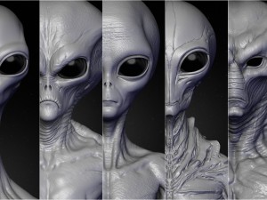 realistic aliens sculpts bundle 2 3D Model