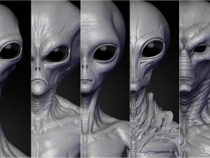 यथार्थवादी एलियंस मूर्तियां बंडल 2 3D मॉडल