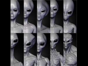 realistic aliens sculpts full pack 3D Model