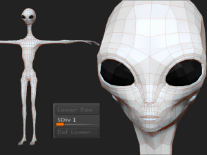 Alien&iacute;genas realistas esculpem pacote completo Modelo 3D