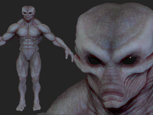 Alien&iacute;genas realistas esculpem pacote completo Modelo 3D