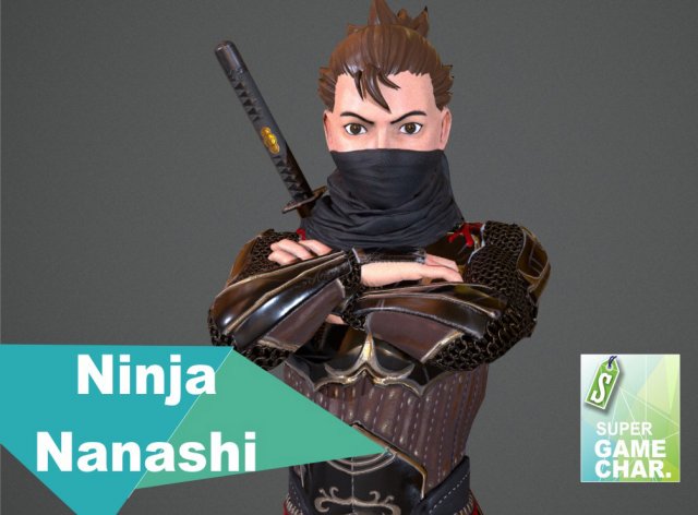 ninja nanashi Modèle 3D .c4d .max .obj .3ds .fbx .stl .blend 