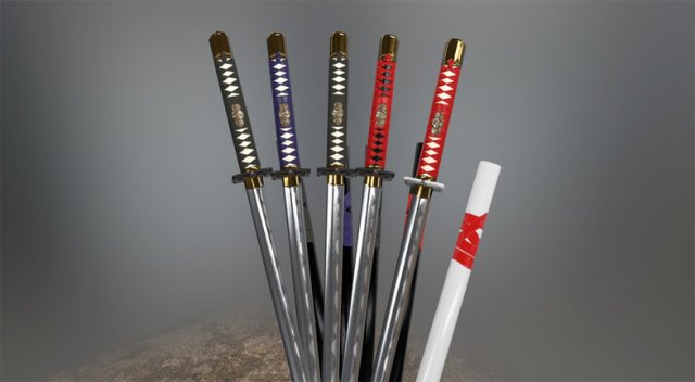 ninjato pbr free set 3D Model .c4d .max .obj .3ds .fbx .stl .blend 