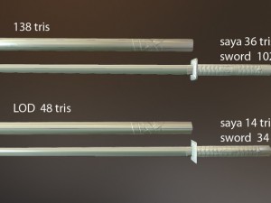 ninjato pbr free set 3D Model