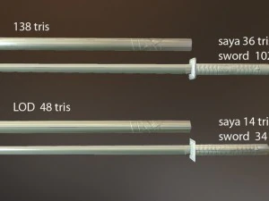 conjunto gratuito ninjato pbr Modelo 3D