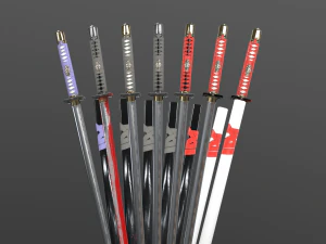 conjunto gratuito ninjato pbr Modelo 3D