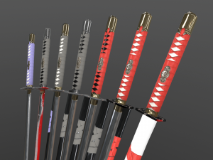 ninjato pbr free set 3D Model