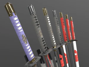 conjunto gratuito ninjato pbr Modelo 3D