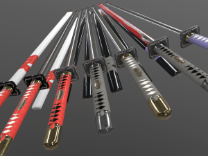 ninjato pbr free set 3D Model