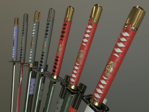 ninjato pbr free set 3D Model