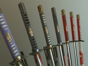 conjunto gratuito ninjato pbr Modelo 3D