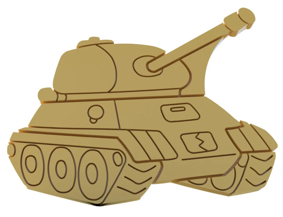 shape cookie tank 3D Print Model .c4d .max .obj .3ds .fbx .stl .blend 