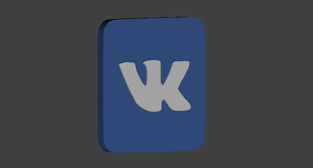vk logo icon 3D Model .c4d .max .obj .3ds .fbx .stl .blend 