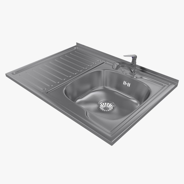 sink and fuacet Model 3D .c4d .max .obj .3ds .fbx .stl .blend 