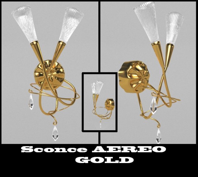 sconce aereo gold 711633 3D 모델 .c4d .max .obj .3ds .fbx .stl .blend 