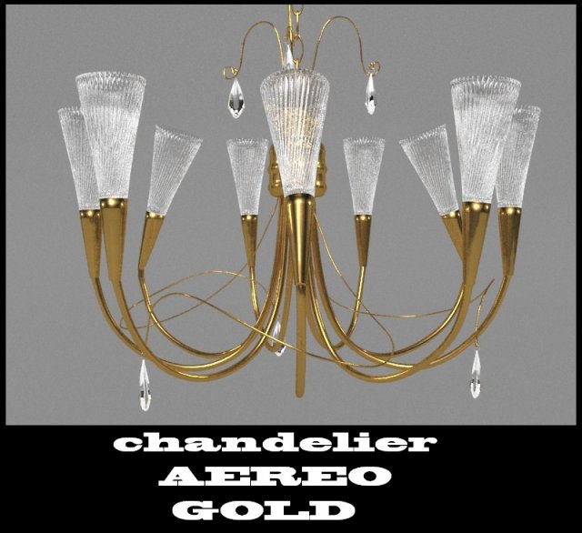chandelier aereo gold 711093 Modelo 3D .c4d .max .obj .3ds .fbx .stl .blend 