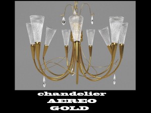 chandelier aereo gold 711093 3D Model