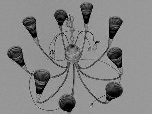 chandelier aereo gold 711093 Modelo 3D
