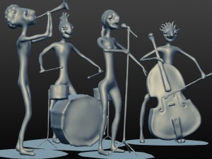jazz band collection figurine Modèles 3D en vedette