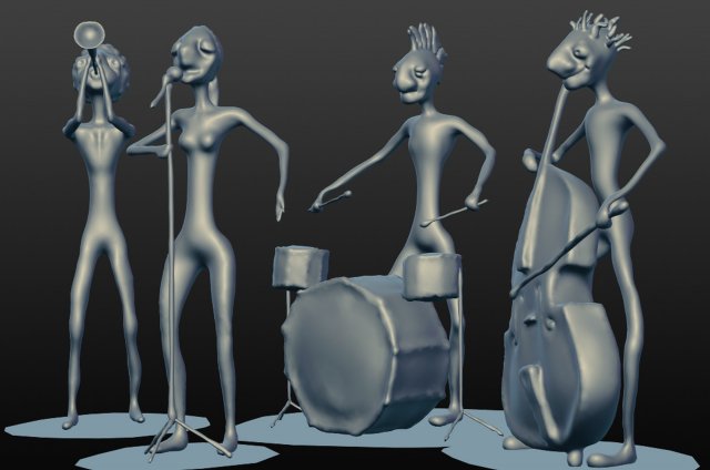 Download jazz band collection figurine 3D Model