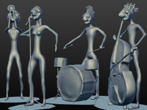 jazz band collection figurine Modèles 3D en vedette