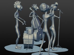 jazz band collection figurine Modèles 3D en vedette