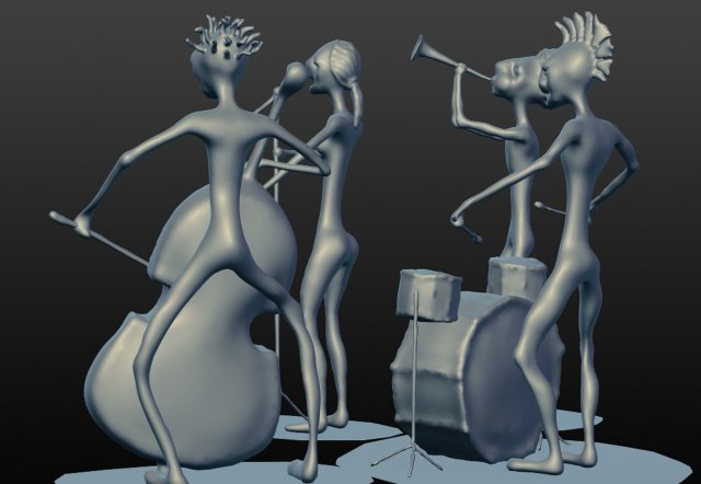 Download jazz band collection figurine 3D Model