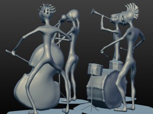 jazz band collection figurine Modèles 3D en vedette