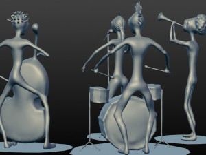 jazz band collection figurine Modèles 3D en vedette
