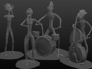 jazz band collection figurine Modèles 3D en vedette