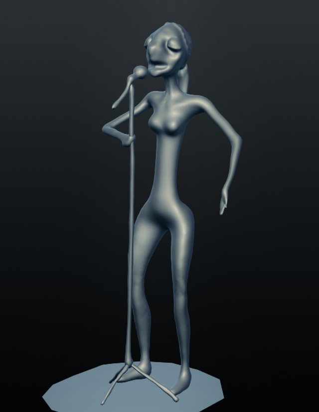 female jazz singer 3D Print Model .c4d .max .obj .3ds .fbx .stl .blend 