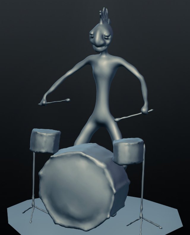 jazz drum player 3D 프린트 모델 .c4d .max .obj .3ds .fbx .stl .blend