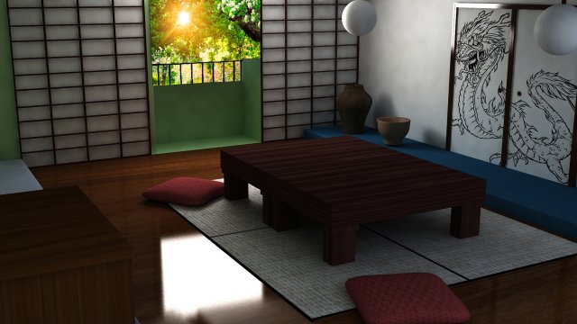 japanese room 3Dモデル .c4d .max .obj .3ds .fbx .stl .blend 