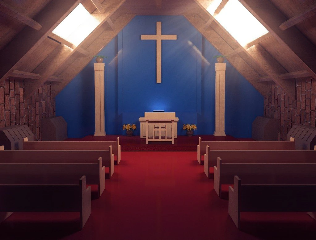 church 3D Model .c4d .max .obj .3ds .fbx .stl .blend 