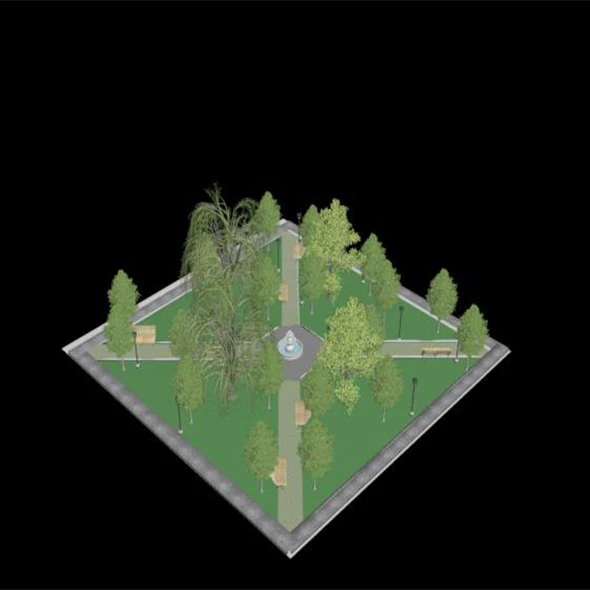 plaza 3D Model .c4d .max .obj .3ds .fbx .stl .blend