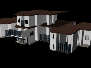 large hotel building 3D Model