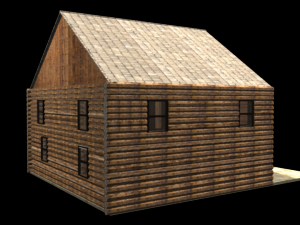 harvest log house 3D Model