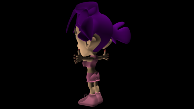 rigged cartoon pink girl 3D Model .c4d .max .obj .3ds .fbx .stl .blend 