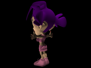 rigged cartoon pink girl 3D Model